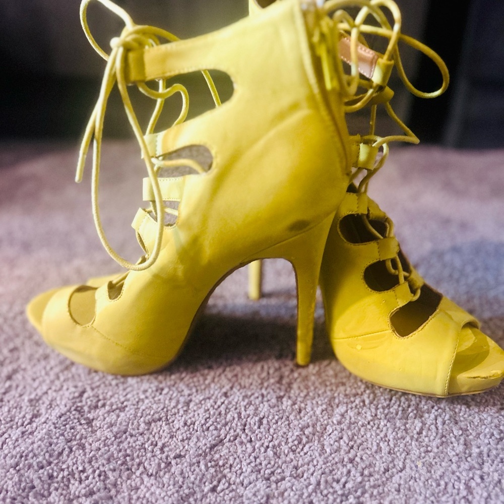 Lime Green Lace-Up Heels (A few scratches but gently worn)